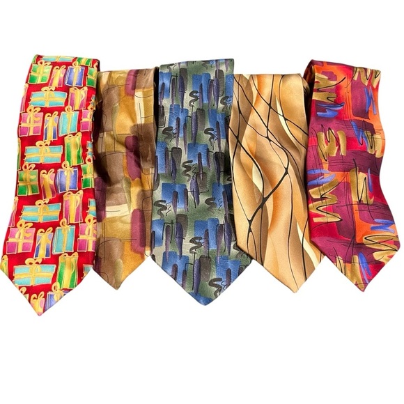 Jerry j. Garcia silk tie lot vintage art collectible 5 neckties y2k